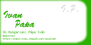 ivan papa business card