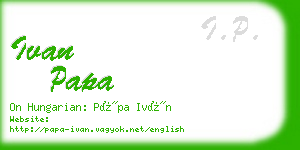 ivan papa business card